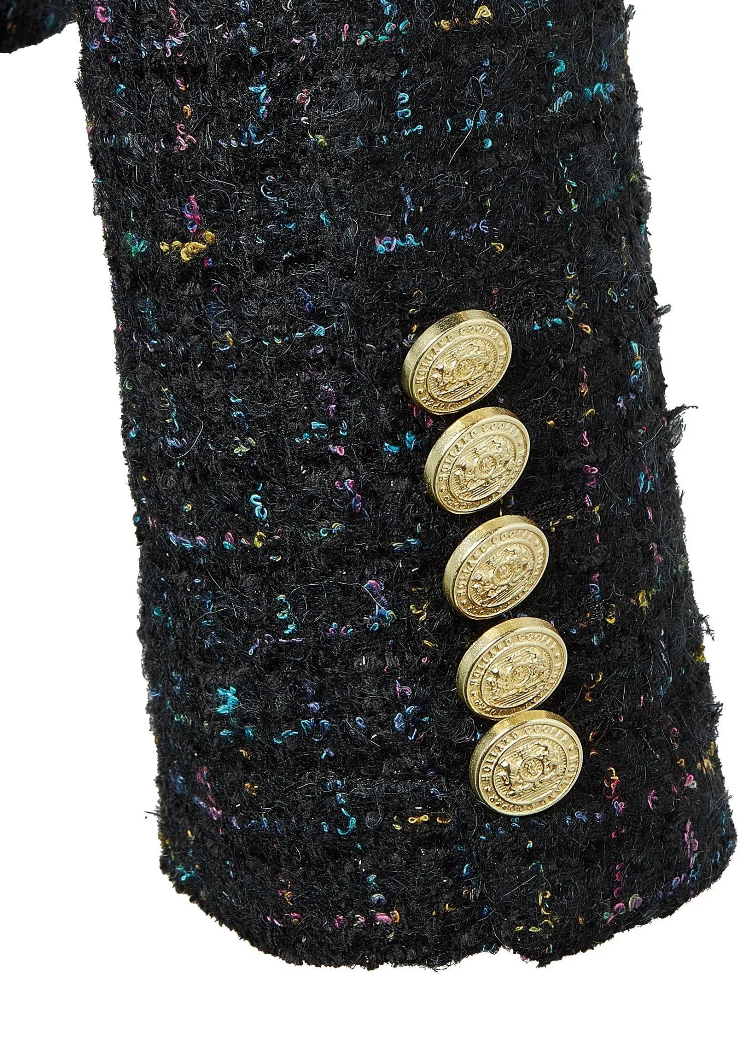 Fashion Chelsea Jacket (Black Rainbow Sparkle Tweed) Women Jackets|Tailoring