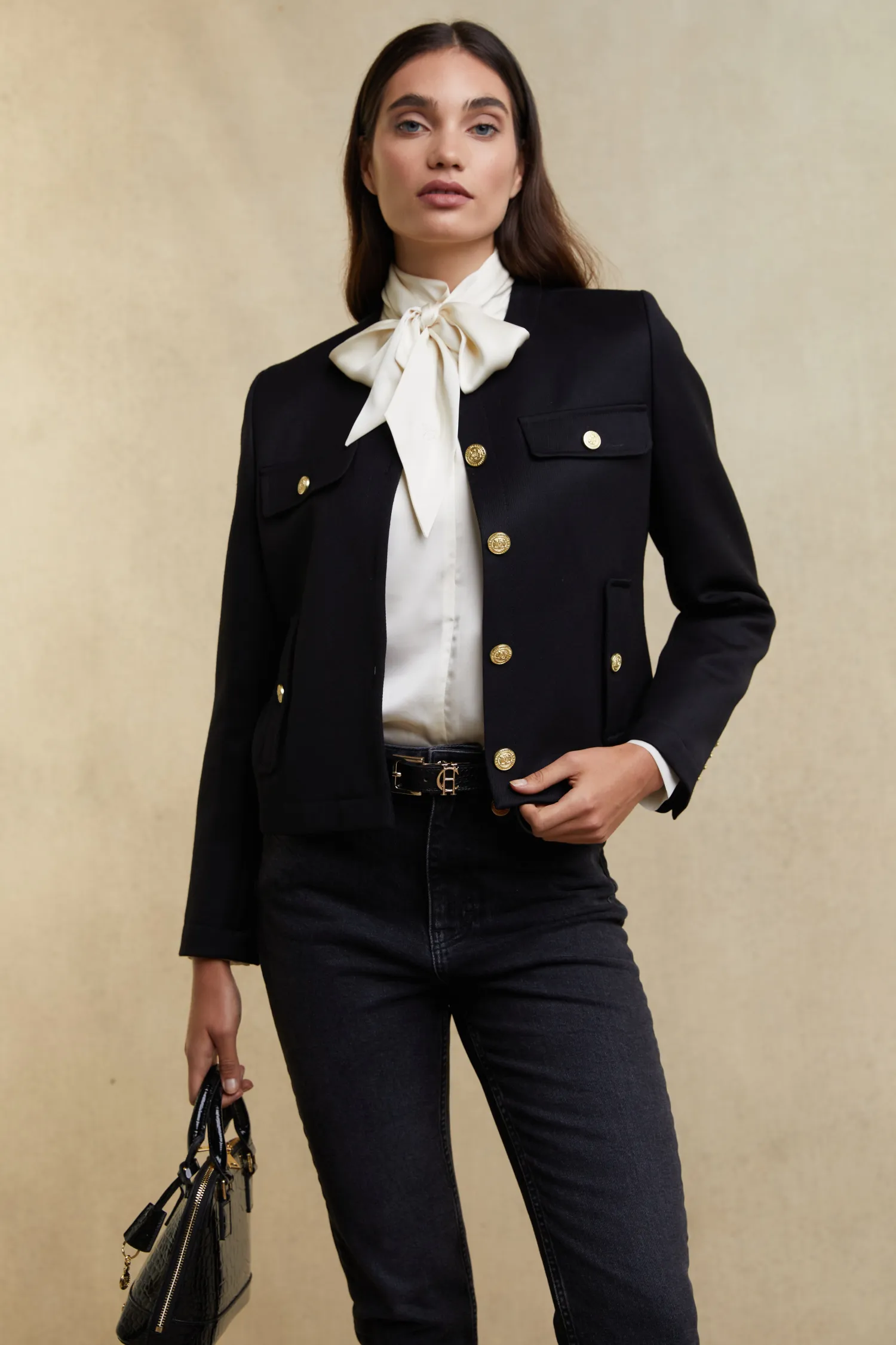 Clearance Chelsea Jacket (Black Twill) Women Jackets|Tailoring