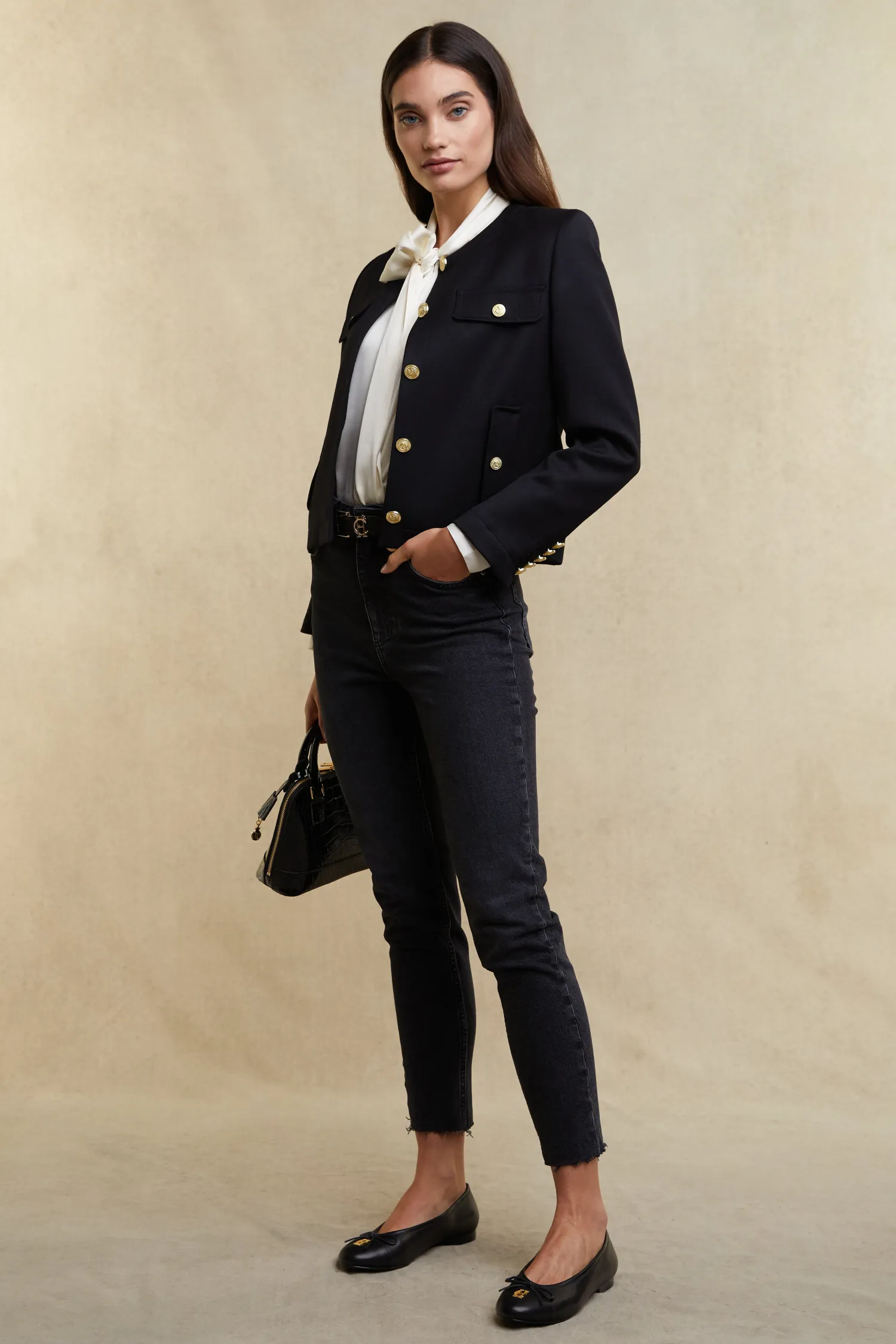 Clearance Chelsea Jacket (Black Twill) Women Jackets|Tailoring