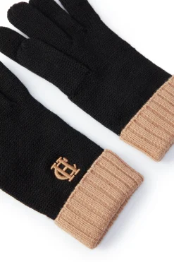 New Chelsea Logo Knitted Gloves (Tan Black) Women Gloves|Gloves