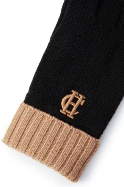New Chelsea Logo Knitted Gloves (Tan Black) Women Gloves|Gloves