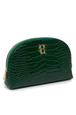 Outlet Chelsea Makeup Bag (Emerald Croc) Women Holdalls & Suitcases|Travel Bags