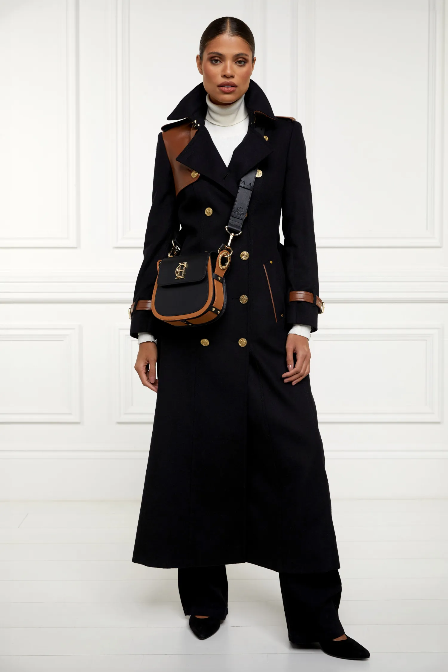 Outlet Chelsea Saddle Bag (Black Tan) Women Crossbody Bags|Bags