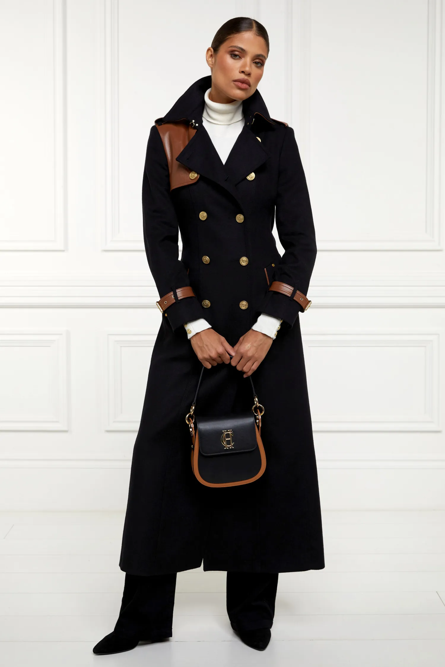 Outlet Chelsea Saddle Bag (Black Tan) Women Crossbody Bags|Bags