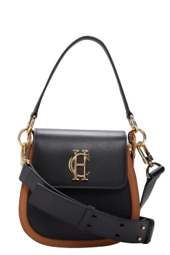 Outlet Chelsea Saddle Bag (Black Tan) Women Crossbody Bags|Bags