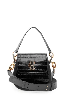 Hot Chelsea Saddle Bag (Black Croc) Women Crossbody Bags|Bags