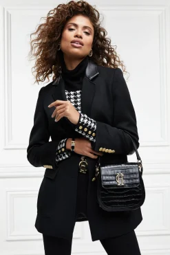 Hot Chelsea Saddle Bag (Black Croc) Women Crossbody Bags|Bags