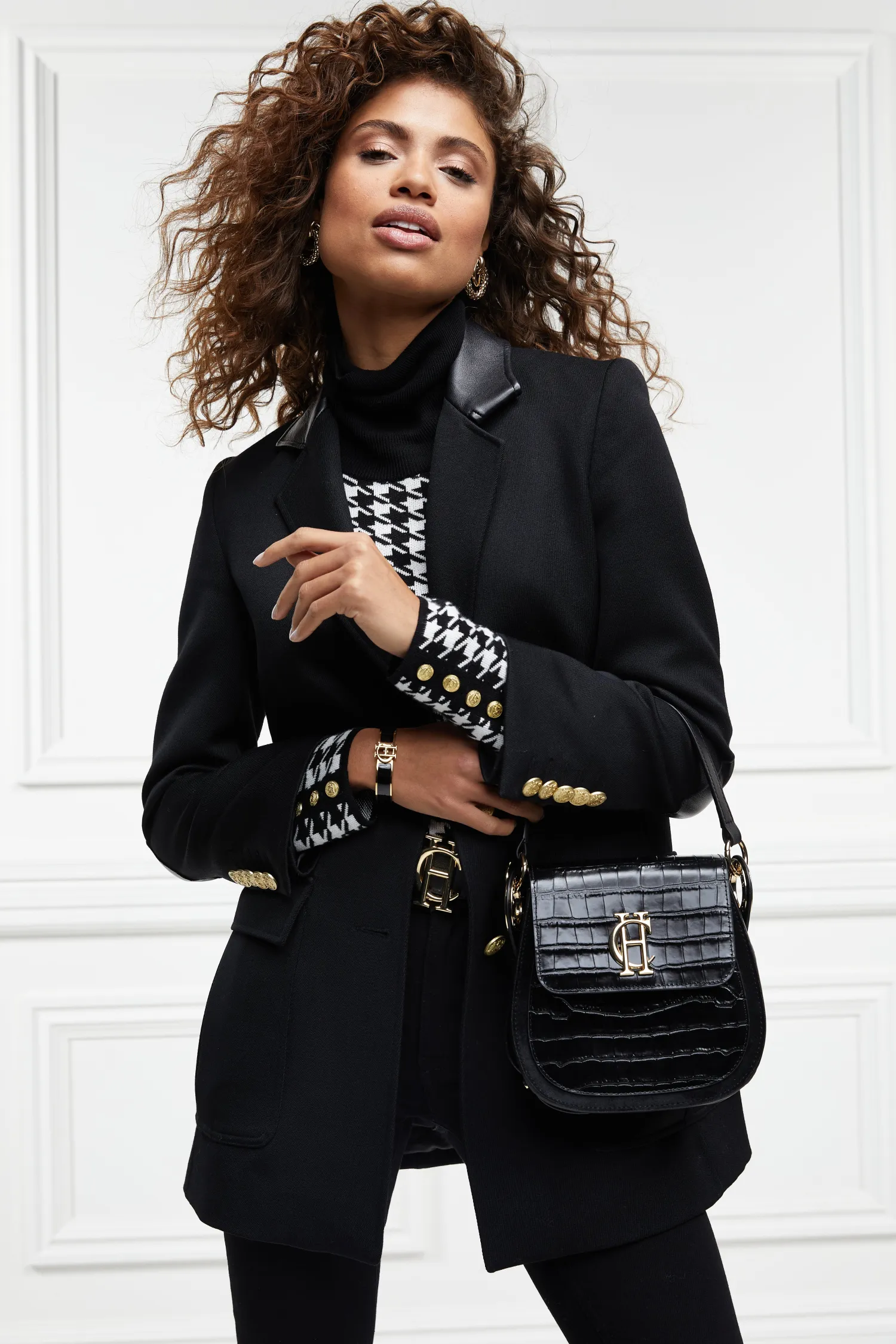 Hot Chelsea Saddle Bag (Black Croc) Women Crossbody Bags|Bags