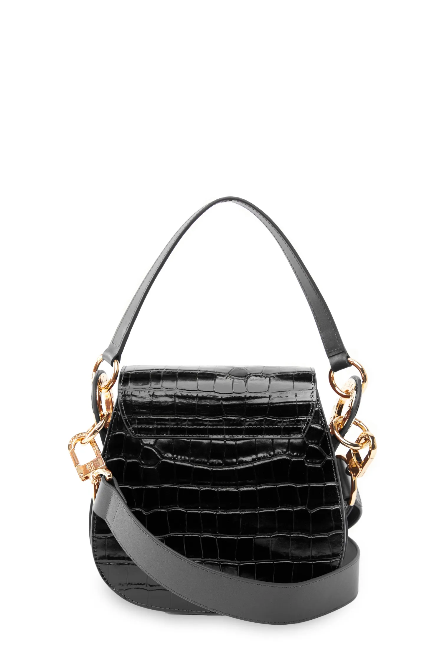 Hot Chelsea Saddle Bag (Black Croc) Women Crossbody Bags|Bags