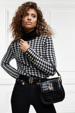Hot Chelsea Saddle Bag (Black Croc) Women Crossbody Bags|Bags
