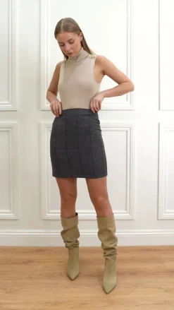 Fashion Chelsea Skirt (Mid Blue Check) Women Skirts|Tailoring