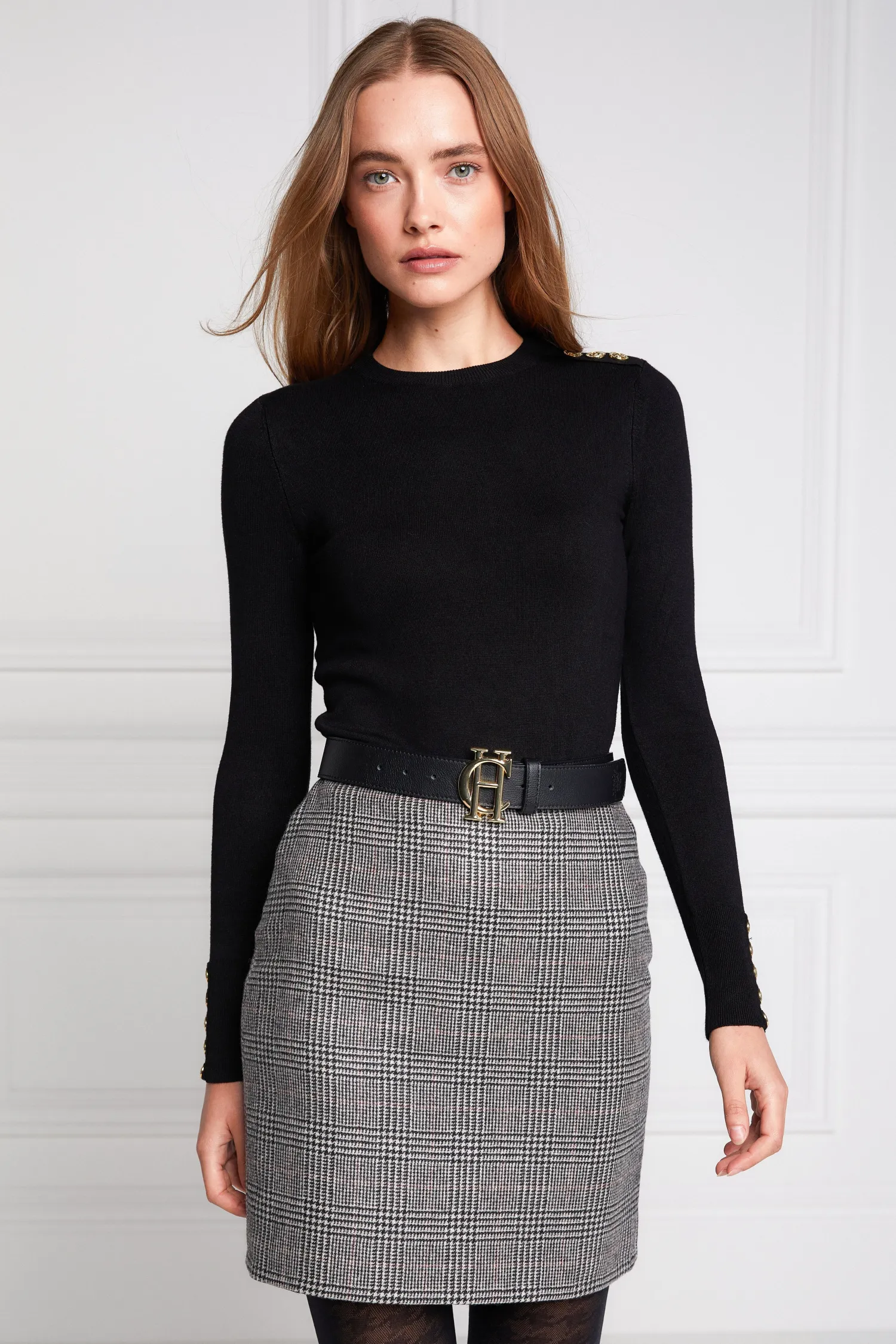 Hot Chelsea Skirt (Prince of Wales Black) Women Skirts|Tailoring