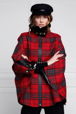 Clearance Chiltern Cape (Red Tartan) Women Capes