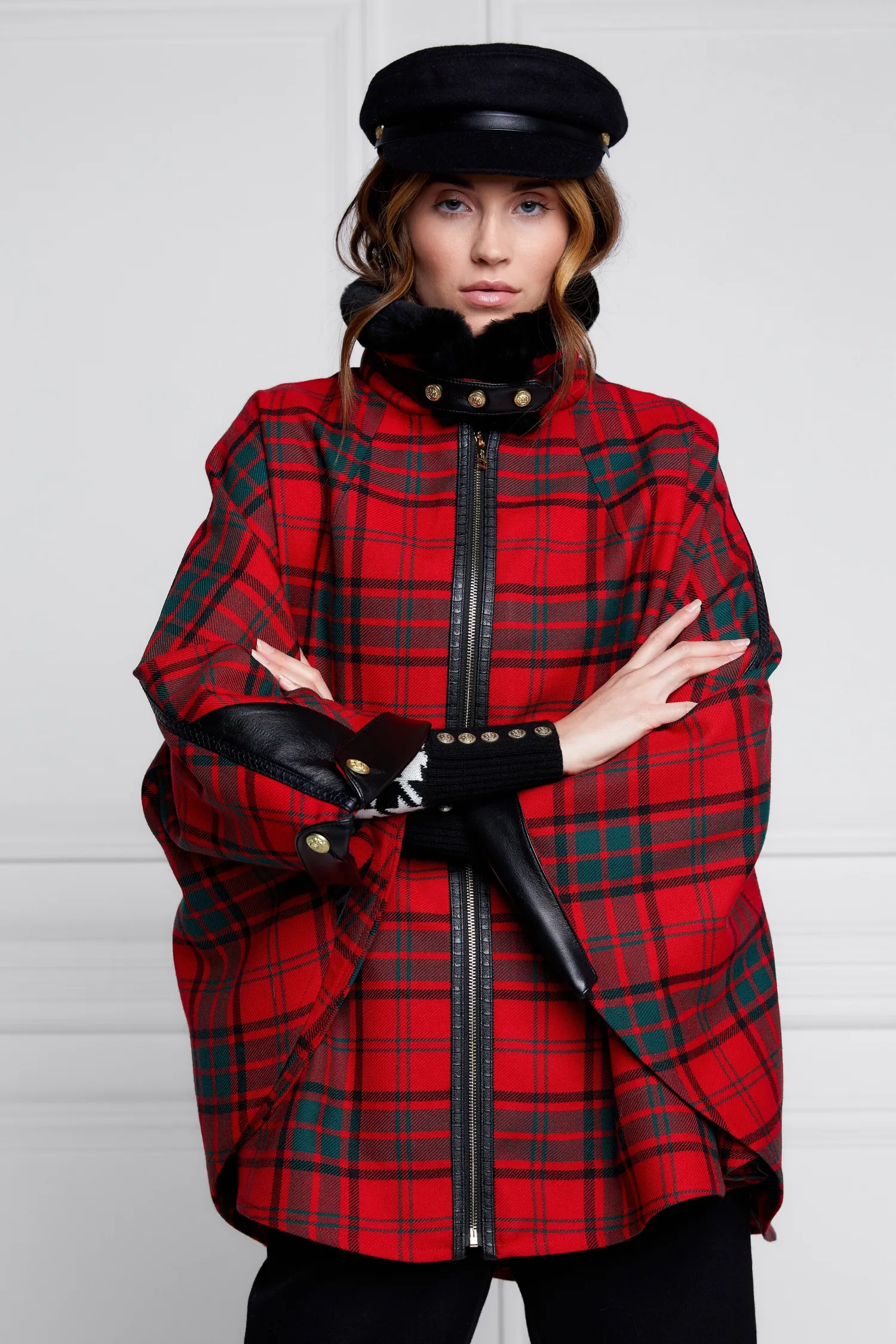 Clearance Chiltern Cape (Red Tartan) Women Capes