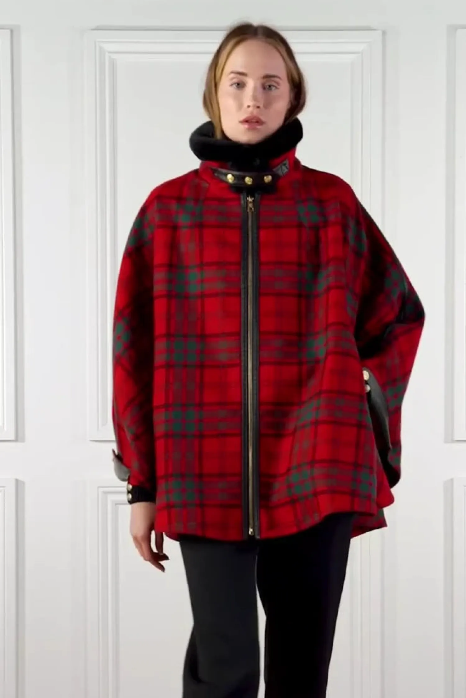 Clearance Chiltern Cape (Red Tartan) Women Capes
