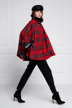 Clearance Chiltern Cape (Red Tartan) Women Capes