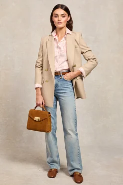 Best Classic Button Down Shirt (Pink Stripe) Women Shirts & Blouses