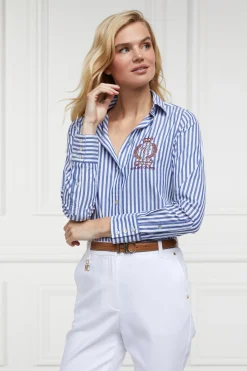 Sale Classic Button Down Shirt (Navy Stripe) Women Shirts & Blouses
