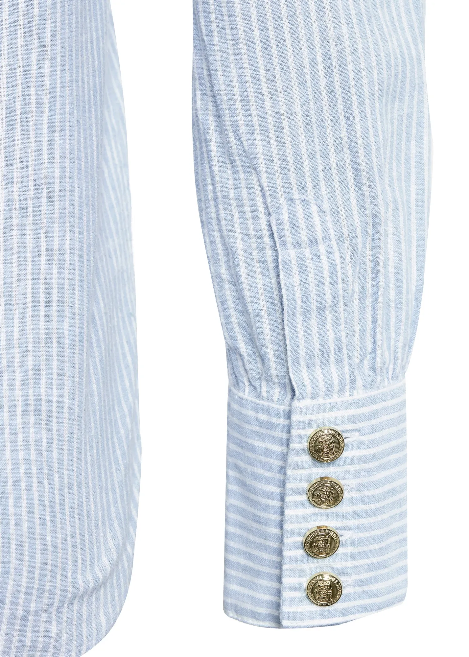 Hot Classic V-Neck Blouse (Azure Stripe) Women Shirts & Blouses