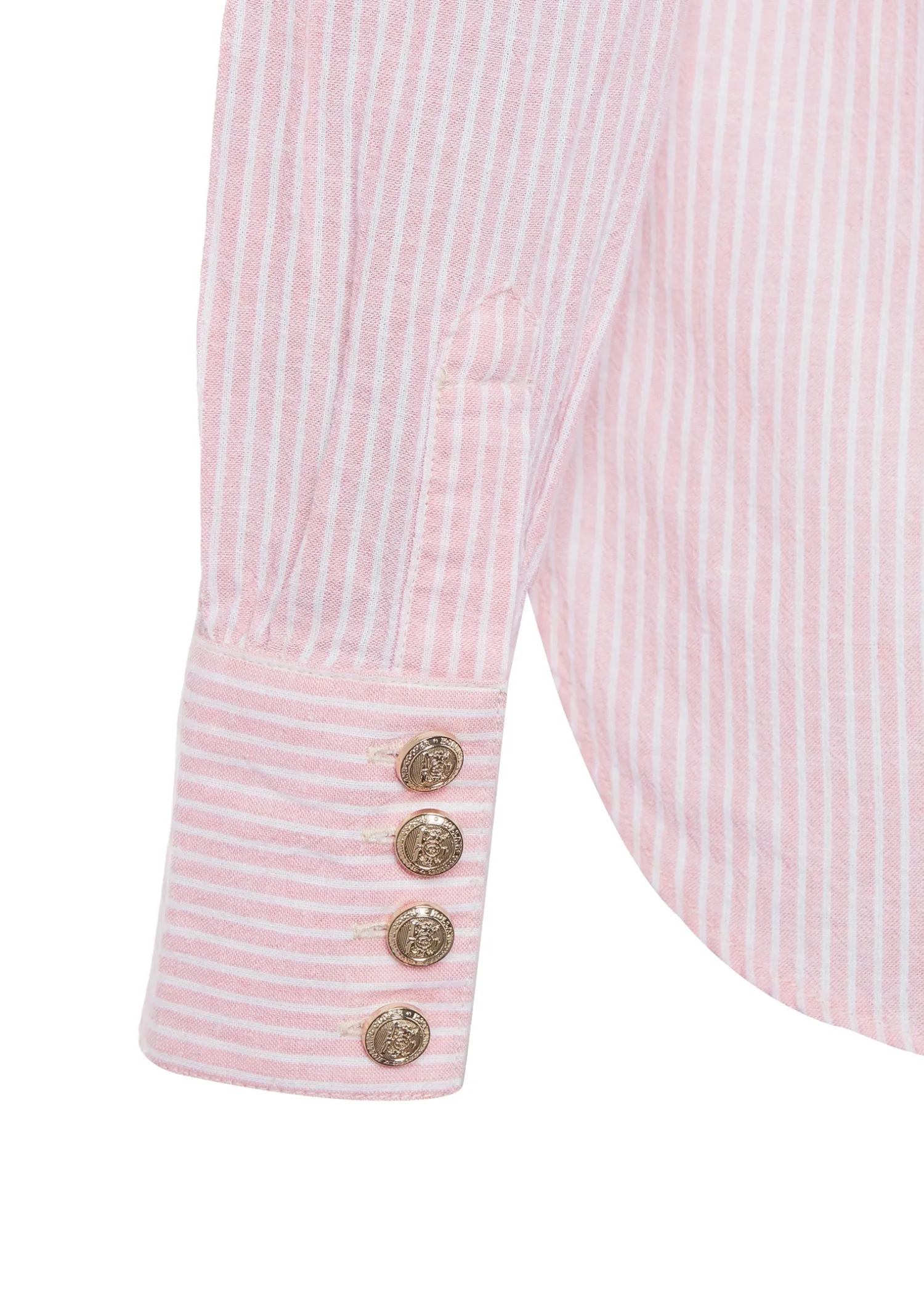 Fashion Classic V-Neck Blouse (Pink Stripe) Women Shirts & Blouses