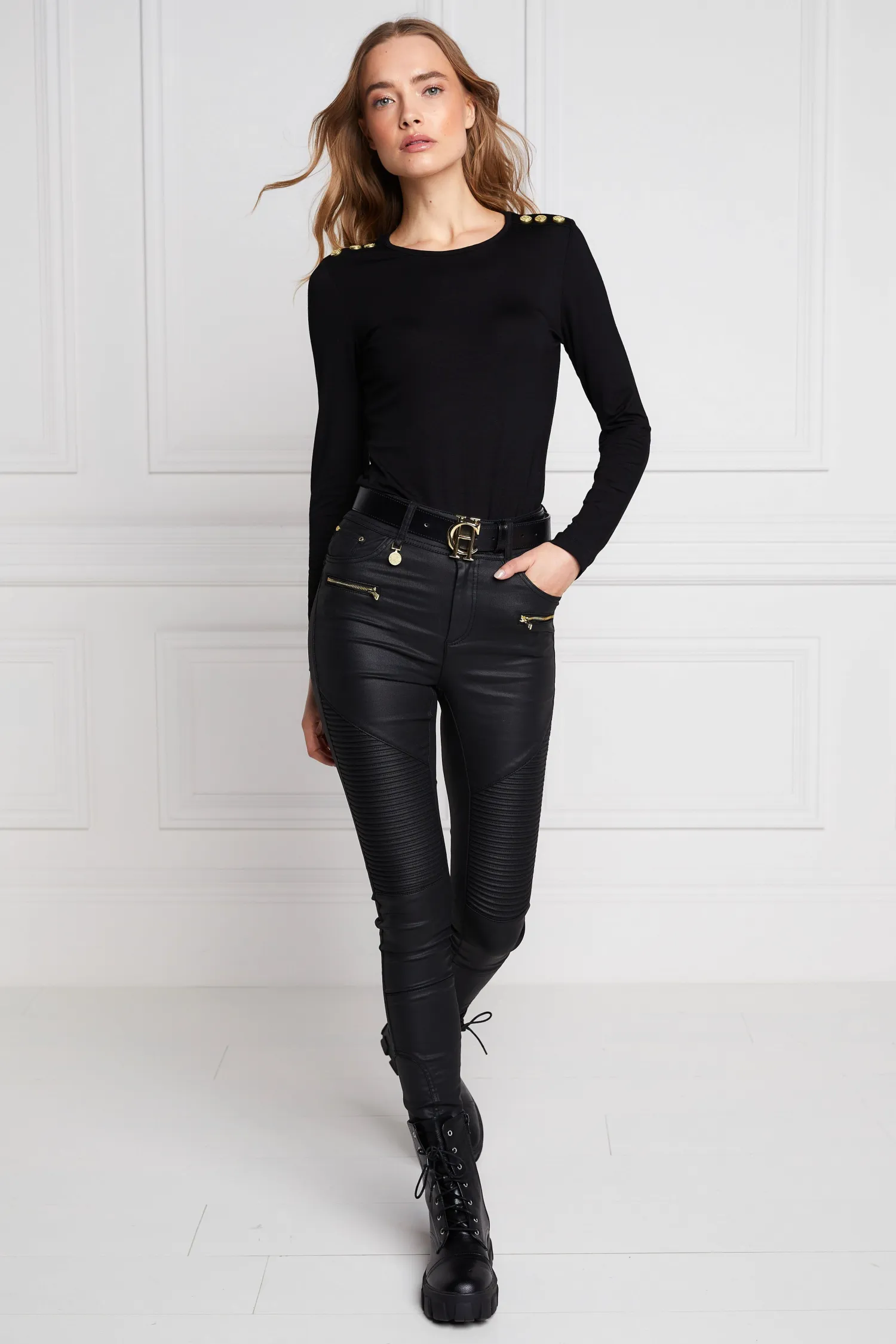 Sale Coated Biker Jean Women Jeans