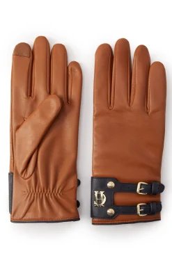 Fashion Contrast Leather Gloves (Tan Ink Navy) Women Gloves|Gloves