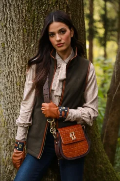 Fashion Contrast Leather Gloves (Tan Ink Navy) Women Gloves|Gloves