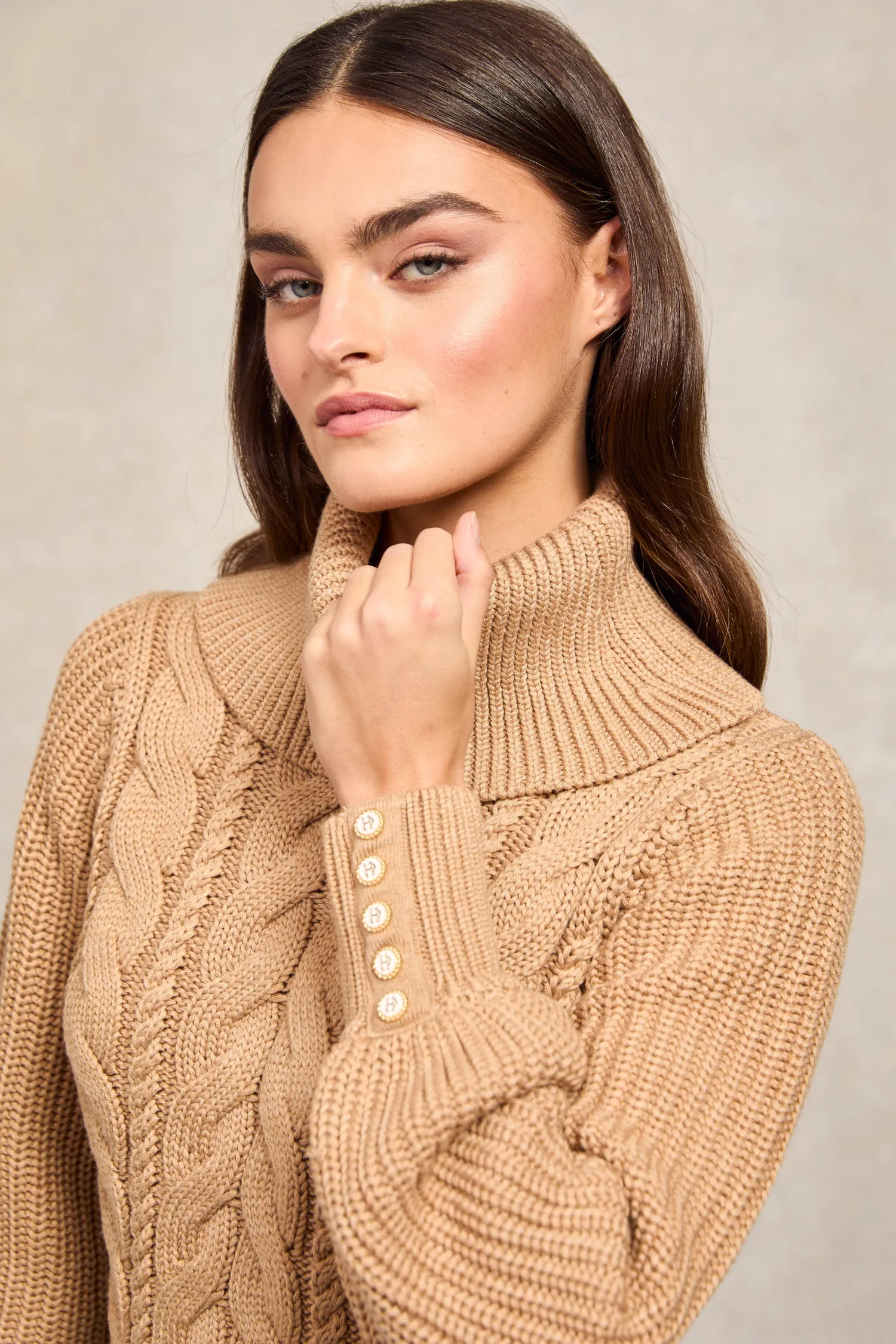 Online Corded Roll Neck Knit Women Knitwear
