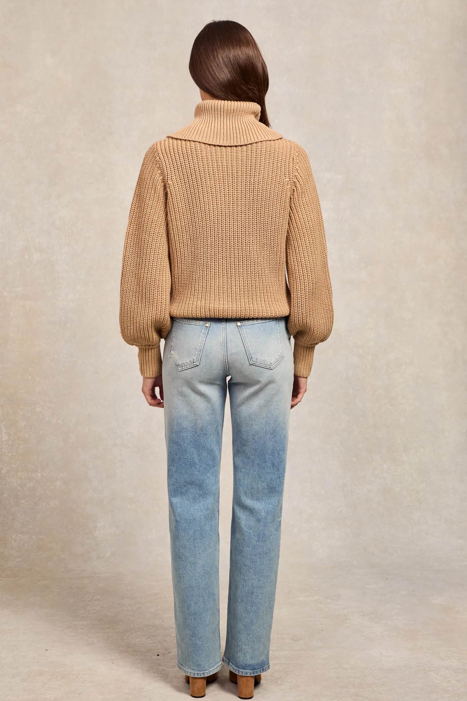 Online Corded Roll Neck Knit Women Knitwear