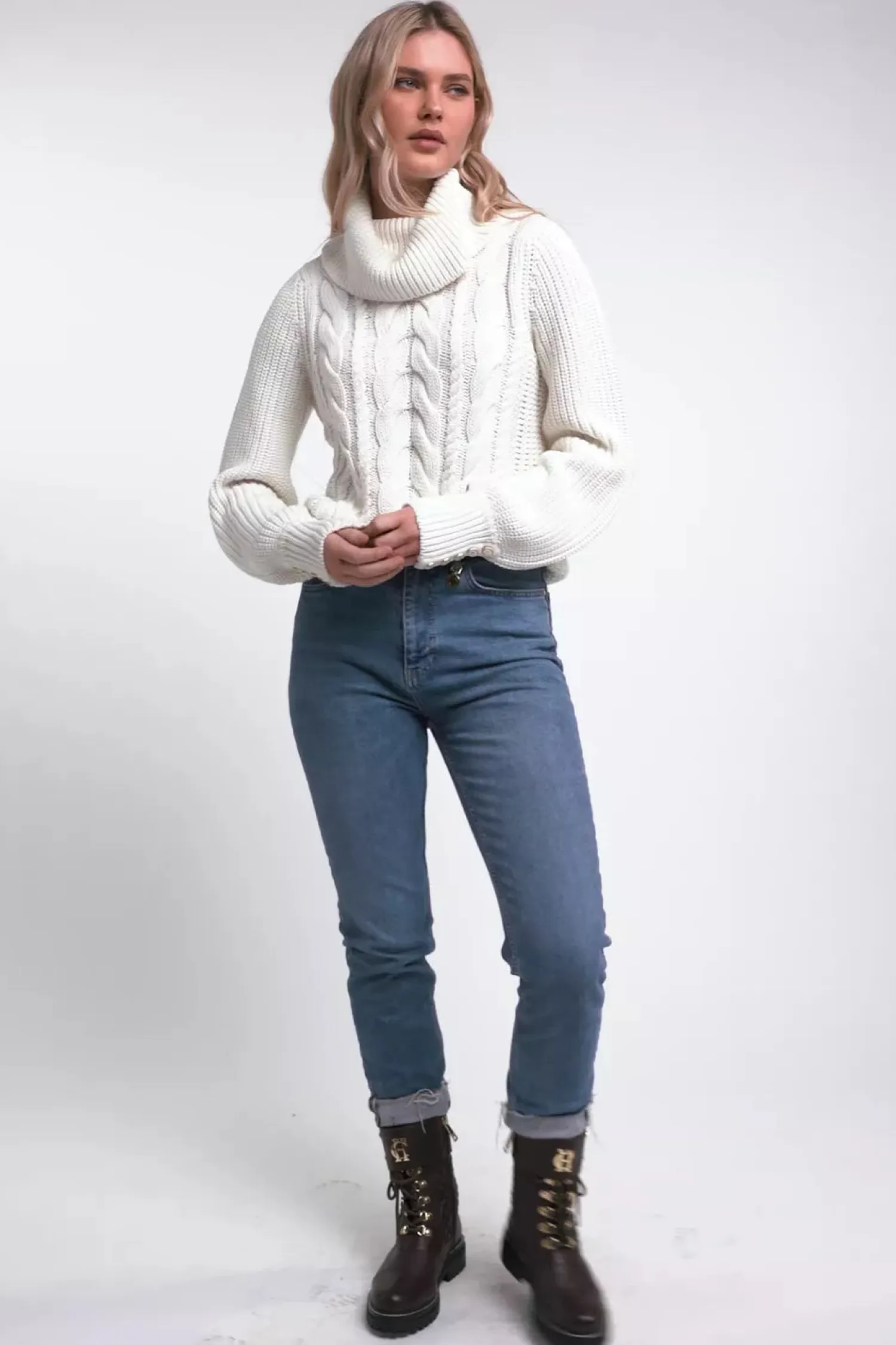 Best Corded Roll Neck Knit Women Knitwear