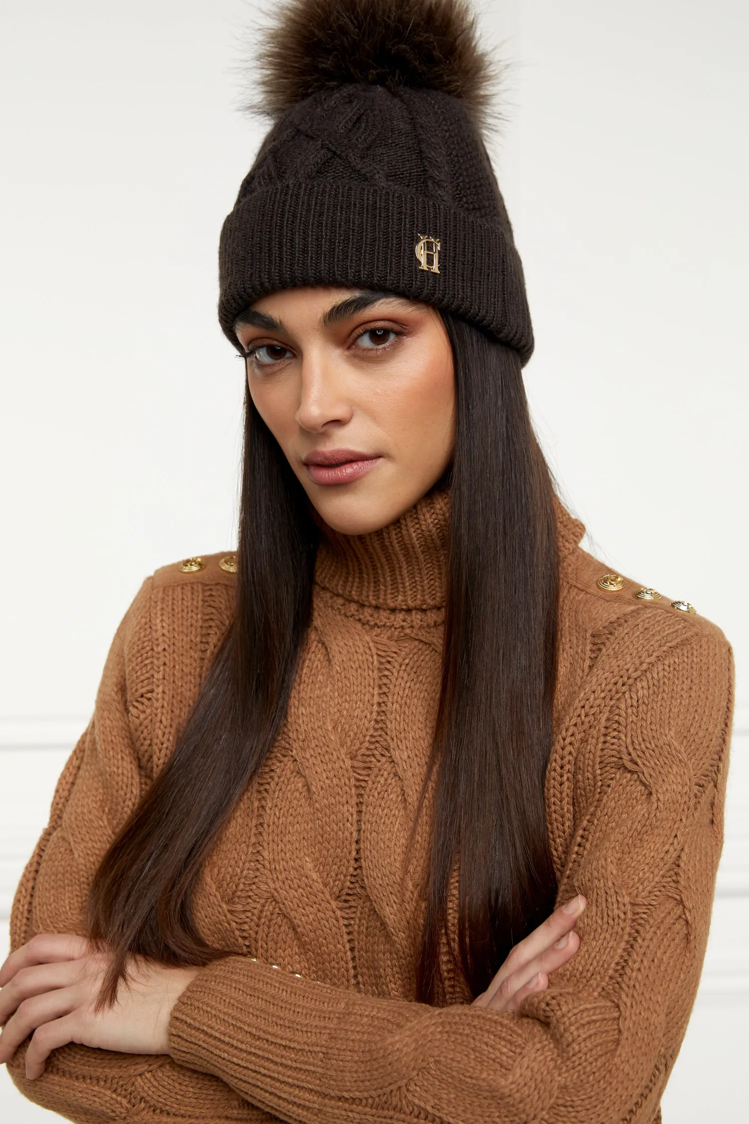 Outlet Cortina Bobble Hat (Chocolate Mink) Women Hats & Headbands|Hats & Headbands
