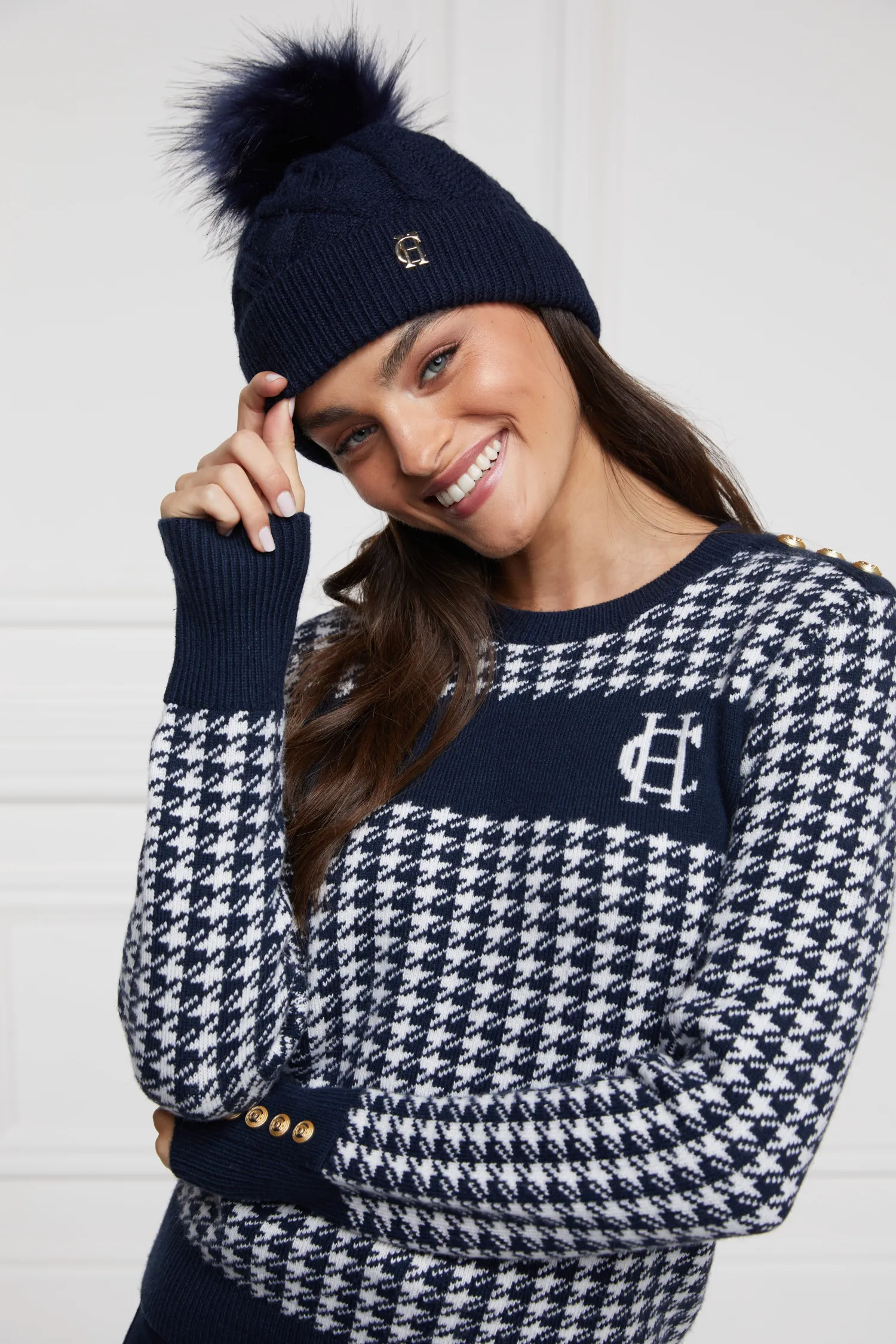 Clearance Cortina Bobble Hat (Ink Navy) Women Hats & Headbands|Hats & Headbands