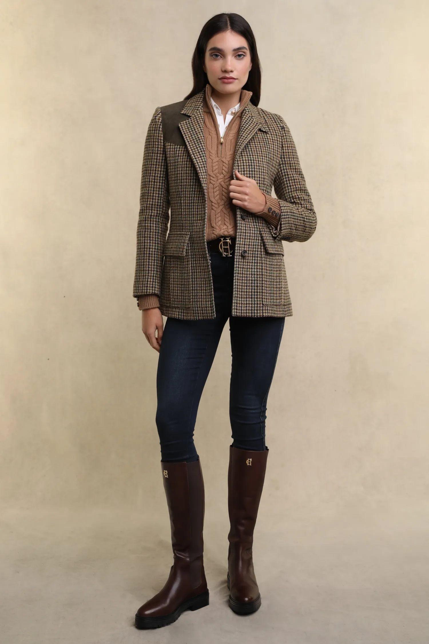 Online Country Cable Quarter Zip Knit Women Knitwear