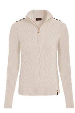 Fashion Country Cable Quarter Zip Knit Women Knitwear