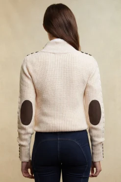 Fashion Country Cable Quarter Zip Knit Women Knitwear