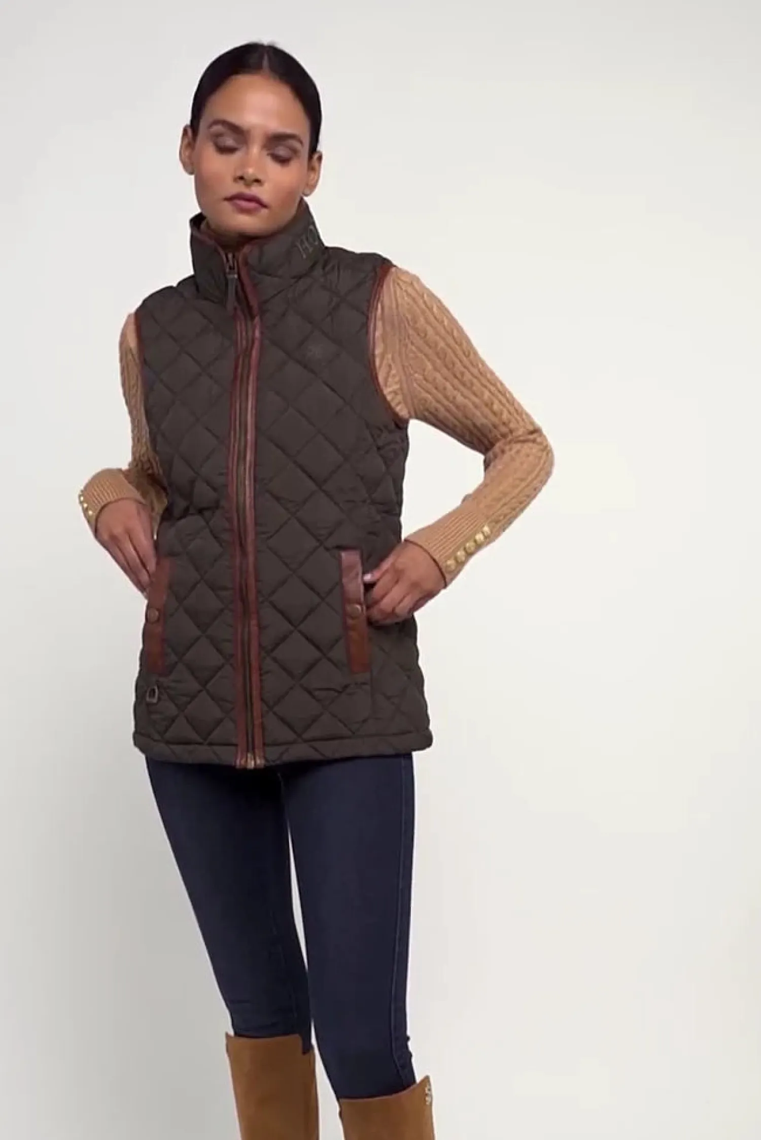 Discount Country Quilted Gilet (Heritage Khaki) Women Gilets