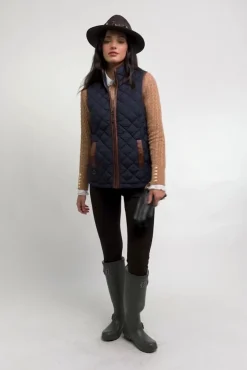 Hot Country Quilted Gilet (Ink Navy) Women Gilets