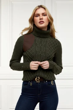 Hot Country Roll Neck Knit (Forest Green) Women Knitwear