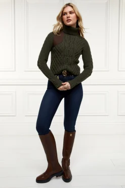 Hot Country Roll Neck Knit (Forest Green) Women Knitwear