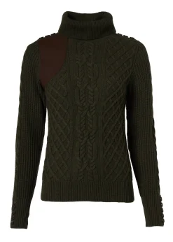 Hot Country Roll Neck Knit (Forest Green) Women Knitwear