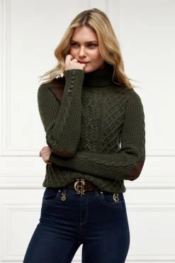 Hot Country Roll Neck Knit (Forest Green) Women Knitwear