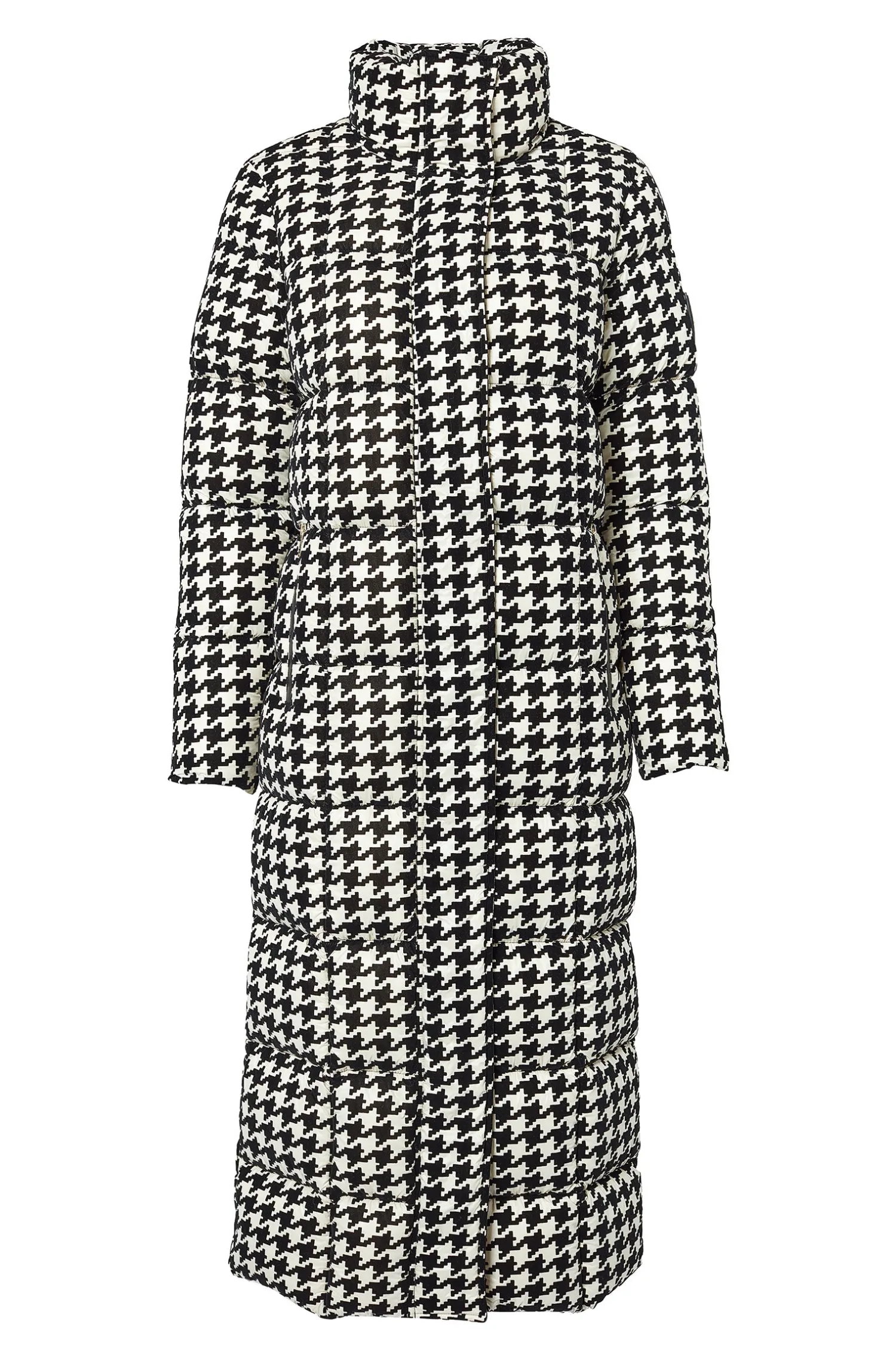 Fashion Crawford Longline Coat (Ecru Houndstooth) Women Coats