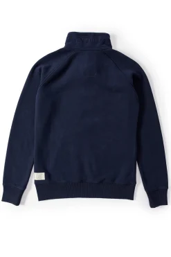 Hot Crest Zip Henley (Ink Navy) Women Hoodies & Sweatshirts|Sweatshirts