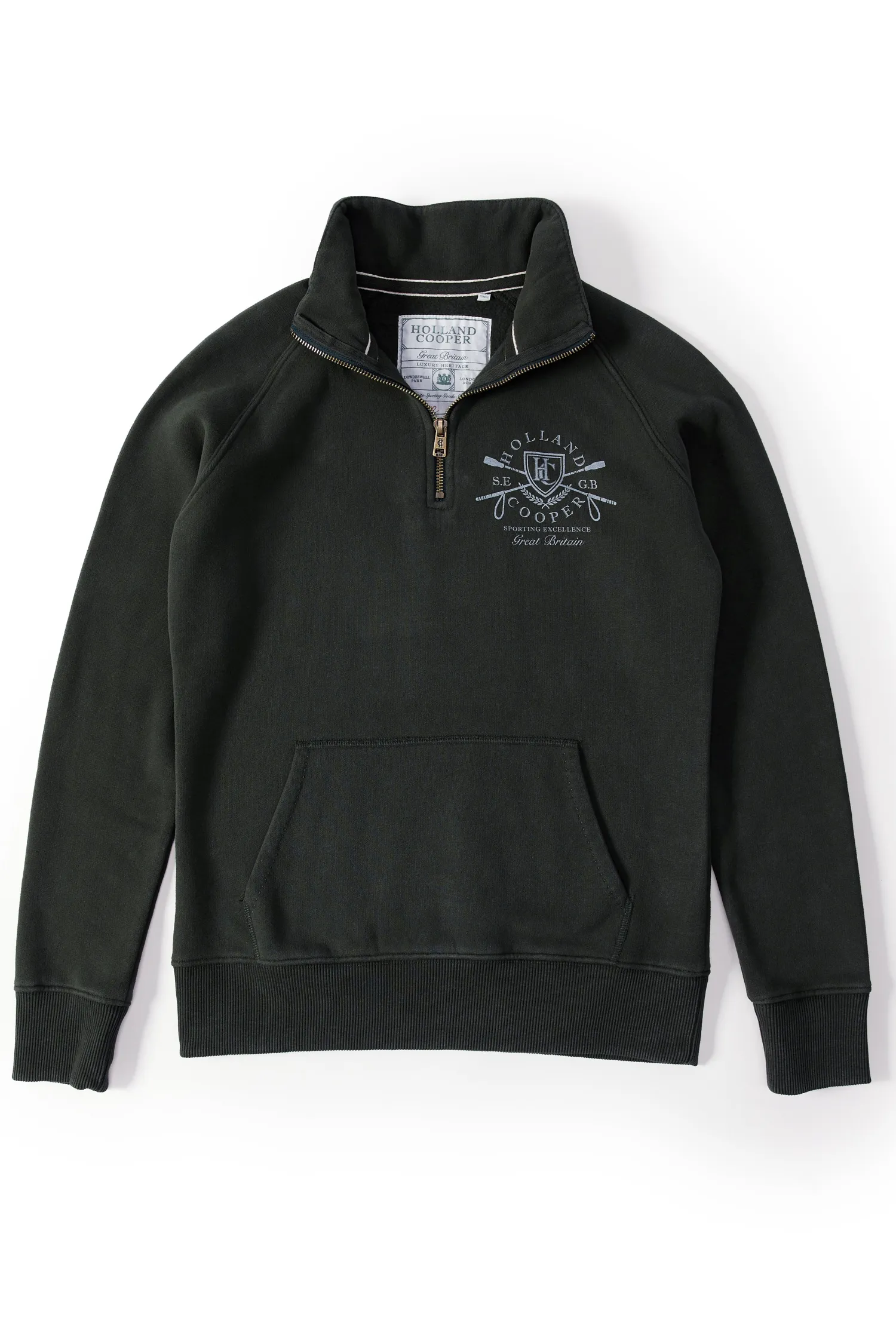 Sale Crest Zip Henley (Racing Green) Women Hoodies & Sweatshirts|Sweatshirts