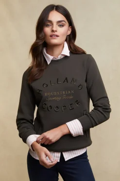 Sale Crystal Crew Neck Sweat (Dark Olive) Hoodies & Sweatshirts