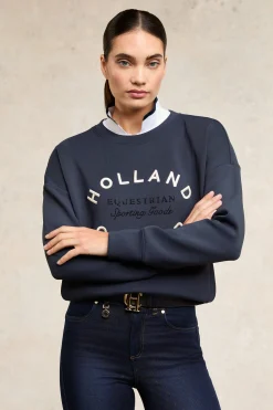 Outlet Crystal Crew Neck Sweat (Ink Navy) Hoodies & Sweatshirts
