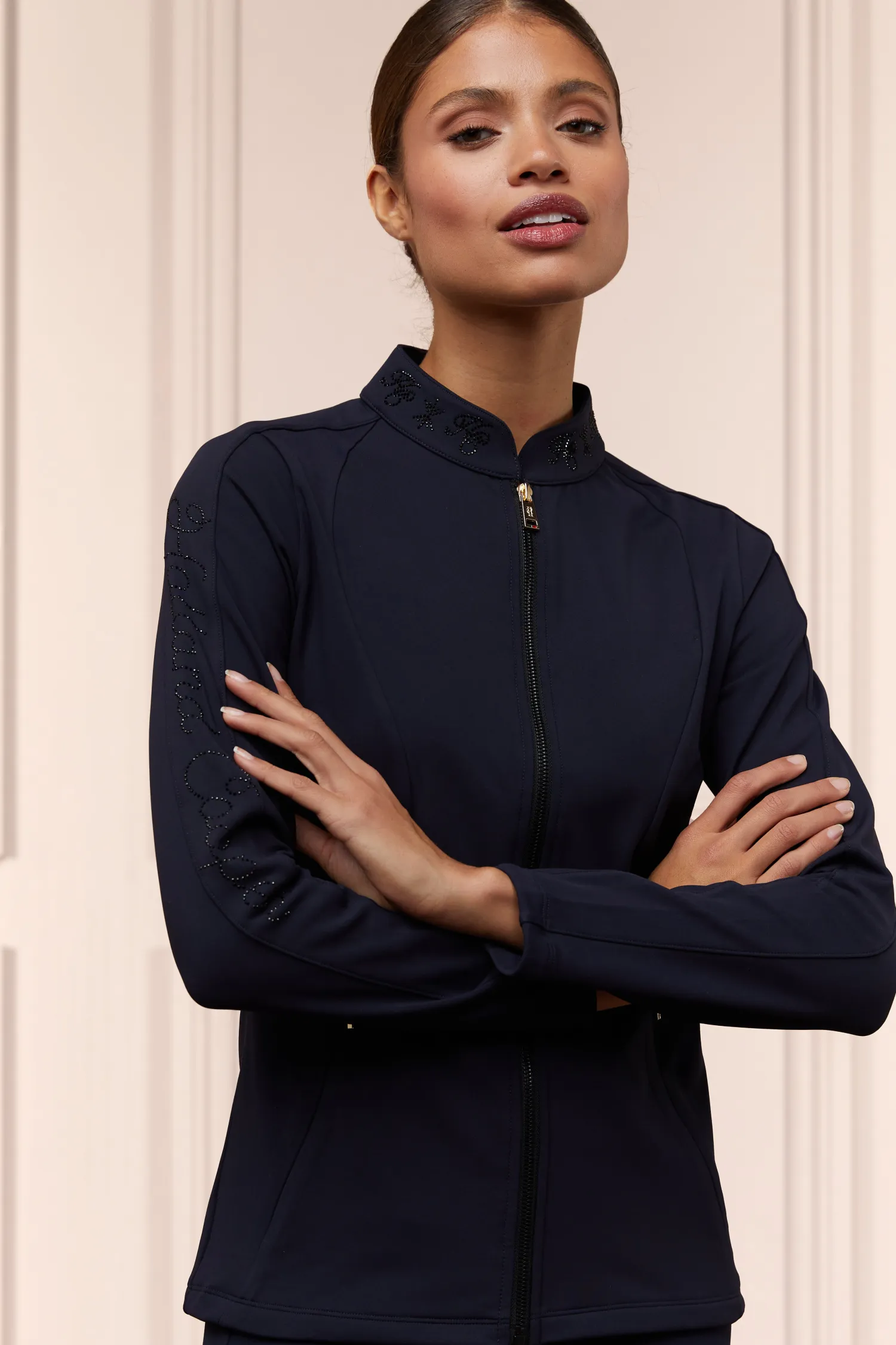 Clearance Crystal Zip Jacket (Ink Navy) Jackets