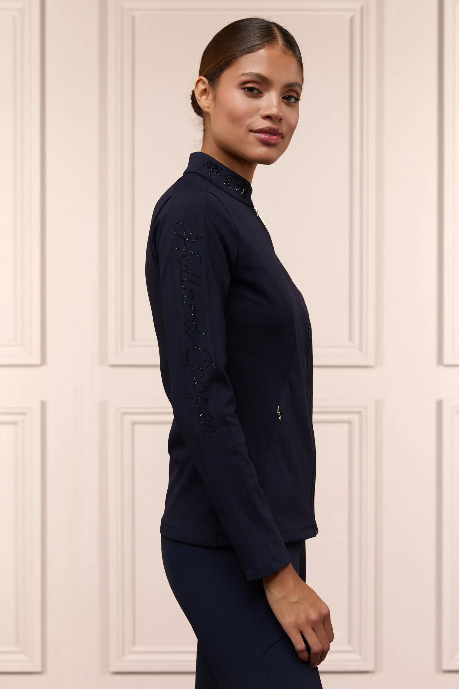 Clearance Crystal Zip Jacket (Ink Navy) Jackets