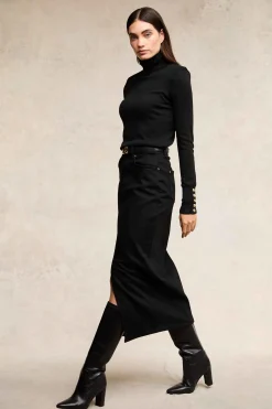 Hot Denim Maxi Skirt Women Skirts