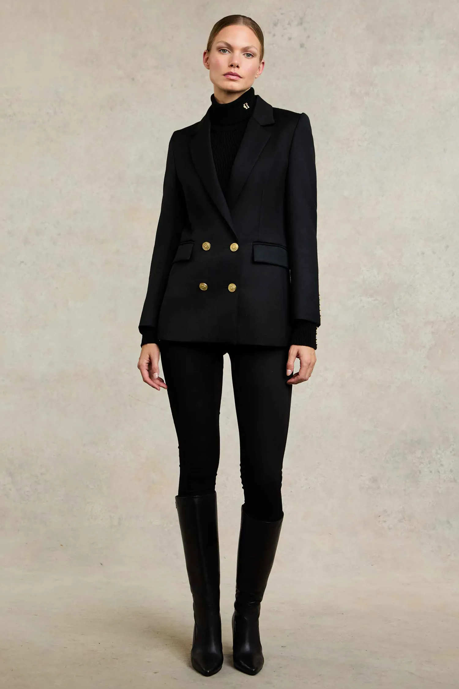 Sale Double Breasted Blazer (Black Twill) Women Blazers|Tailoring
